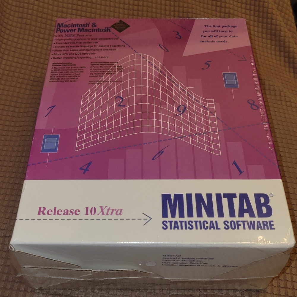 MINITAB Statistical Software Release 10Xtra for Macintosh & Power Macintosh NEW!